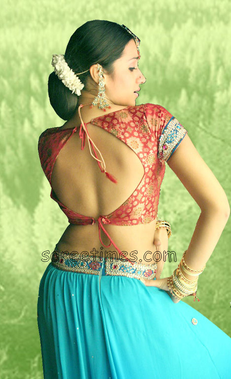 banaras saree blouse actress with south Indian indian blouse design South in  Trisha designer