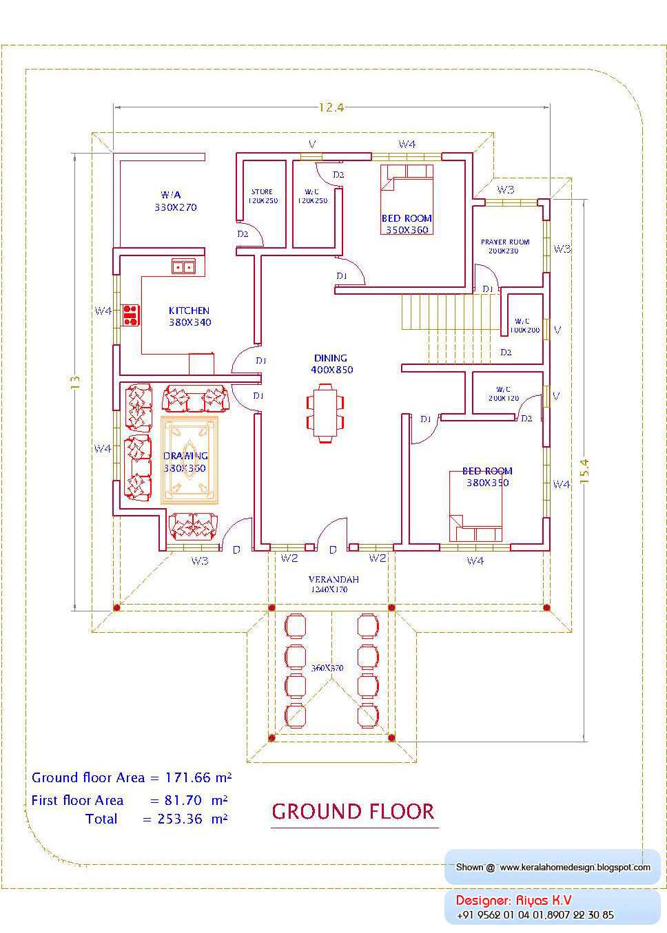 Kerala Home plan and elevation 2726 Sq ft Kerala home