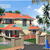 Villa plan and elevation in Kerala - 1369 Sq. Feet
