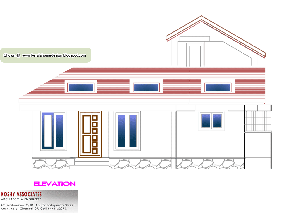 Single Floor House Plan 1000 Sq. Ft. Kerala home