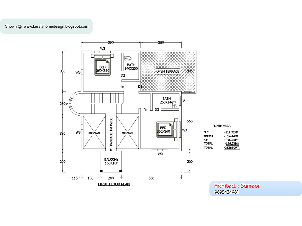 Home Plan And Elevation 2138 Sq Ft Kerala Home Design And
