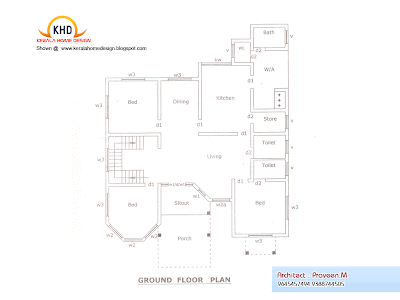 Kerala New Home Plan - 2840 Square Feet