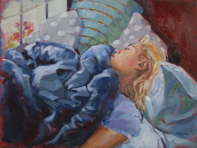 Marie Fox Painting A Day Teenager Asleep In Window Seat Original