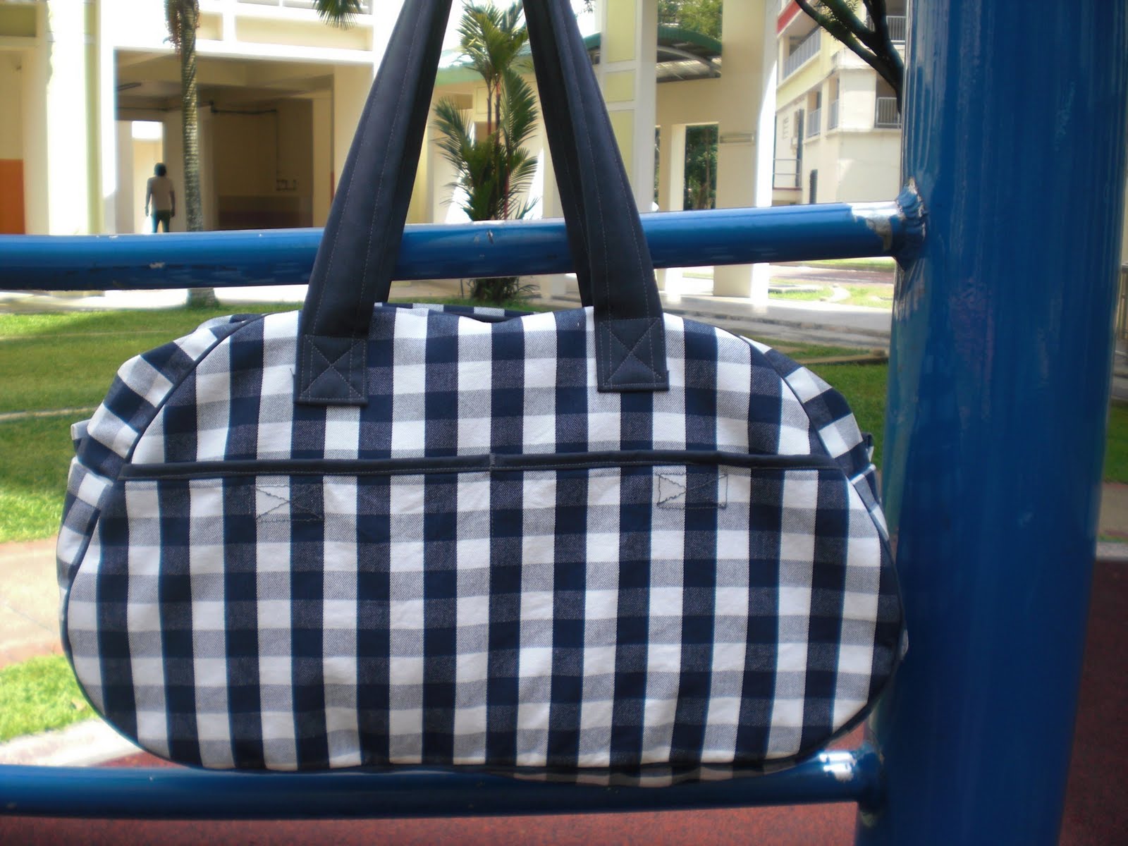 Blue, White And Blue-Grey Duffle Bag | Projects by Jane