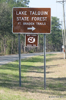 Sign on Highway 20 lets you know that the Fort Braden Trails are coming up on the right.