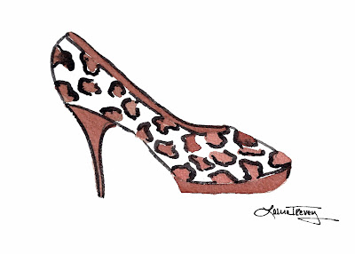 Watercolors by Laura Trevey: Leopard Animal Print Shoe ~ Laura Trevey ...