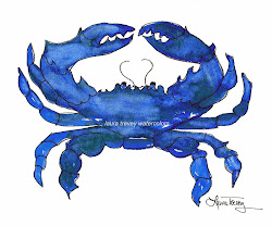 crab crabs watercolor painting paintings trevey watercolors laura