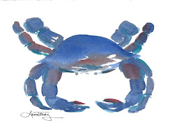 crab watercolor painting trevey watercolors laura
