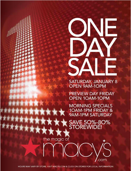 Alicia&#39;s Deals in AZ: Save 50-80% at Macy&#39;s One Day Sale Going on Today (1/8)!