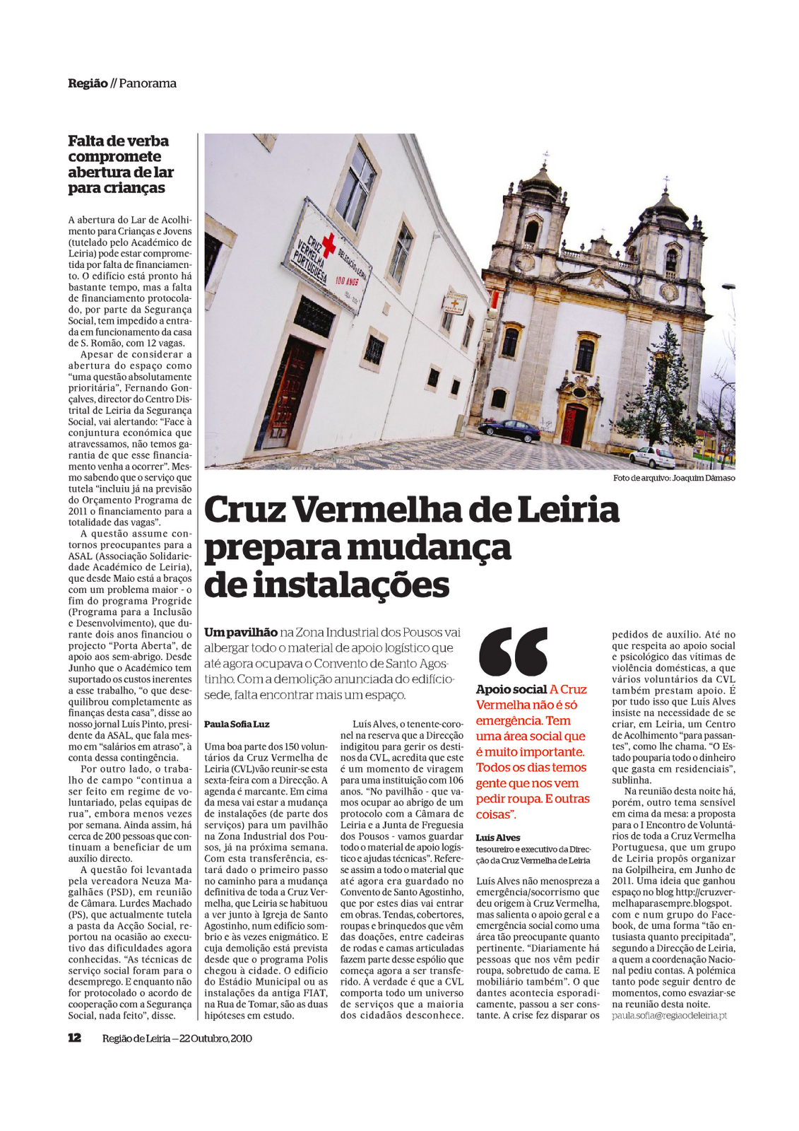 Cruz Vermelha Portuguesa Emergência Notícias CVP Leiria prepara