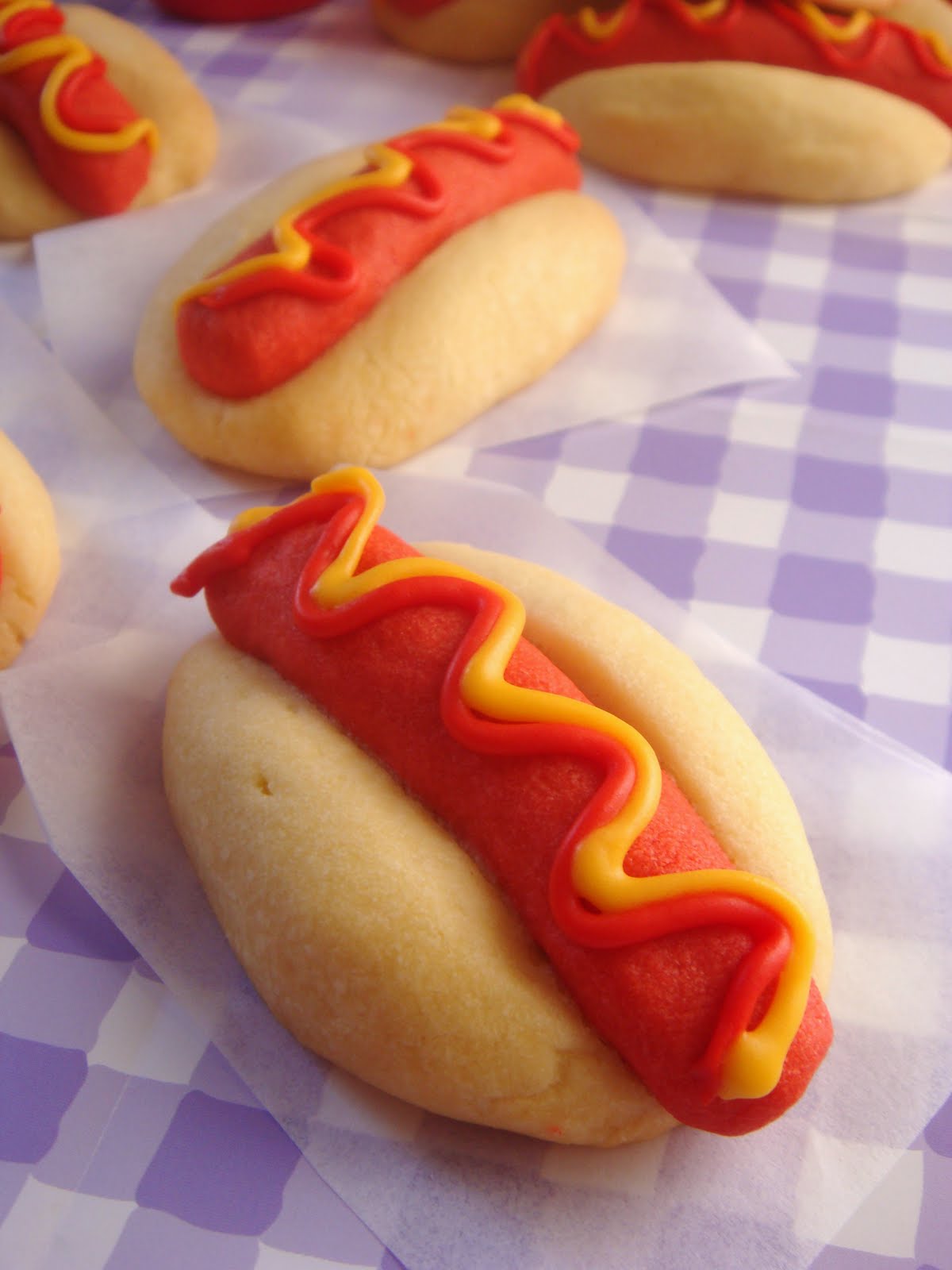 butter hearts sugar: Hot Dog Cookies