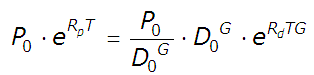 Spreading the exponent G around the term inside parentheses