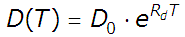 D(T) = Do*e^[Rd*T]