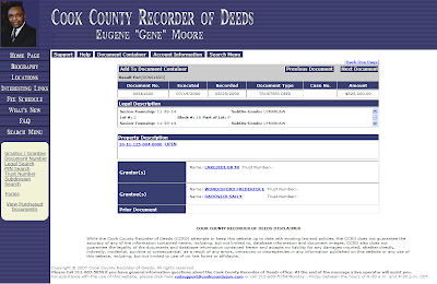 Cook County Document Number 00661600 - Trustees Deed $825,000 Tranferring Property from Lakeside Bank to Wondisfords