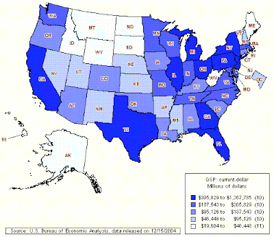 2002 US Gross State Product Map