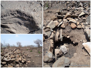 Tumbas de Tiro tapadas, rocas talladas y zona en ruinas de la zona arqueológica