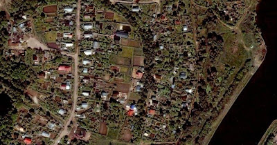 Satellite photo of Russian dachas