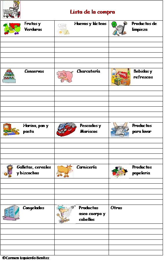 Organizada: Lista de la compra