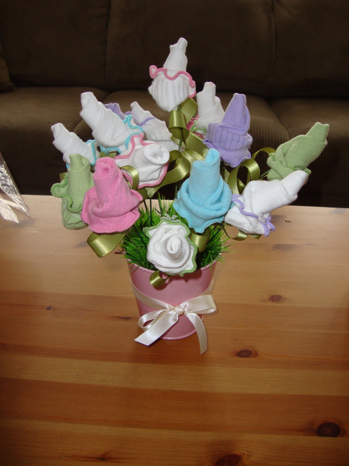 Stampin With Candy Baby sock bouquet