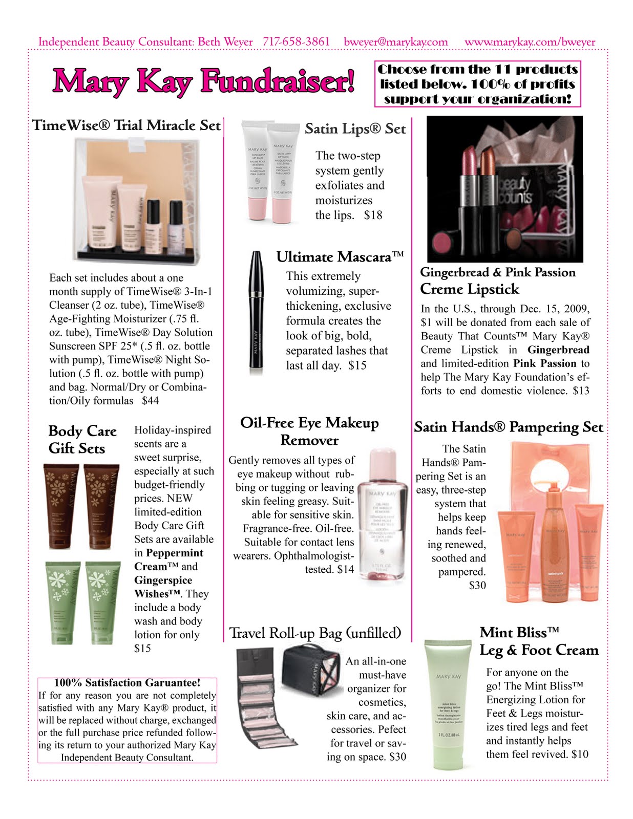 Beth A. Weyer Mary Kay Fundraiser