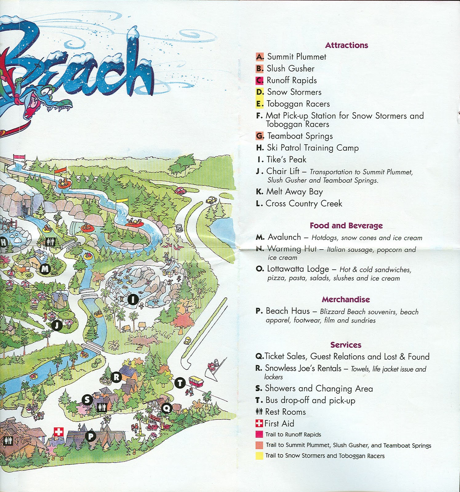Disney Vacation Kingdom Blizzard Beach Guidemap