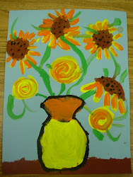 gogh van sunflowers sunflower paintings grade 1st painting vincent projects flowers kindergarten artists lesson elementary artist child preschool paint famous