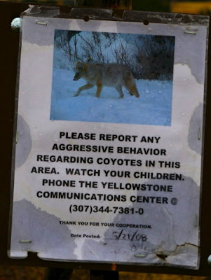 Sign in Lamar Valley, Yellowstone National Park, posted May 2008. Photo by Chas S. Clifton