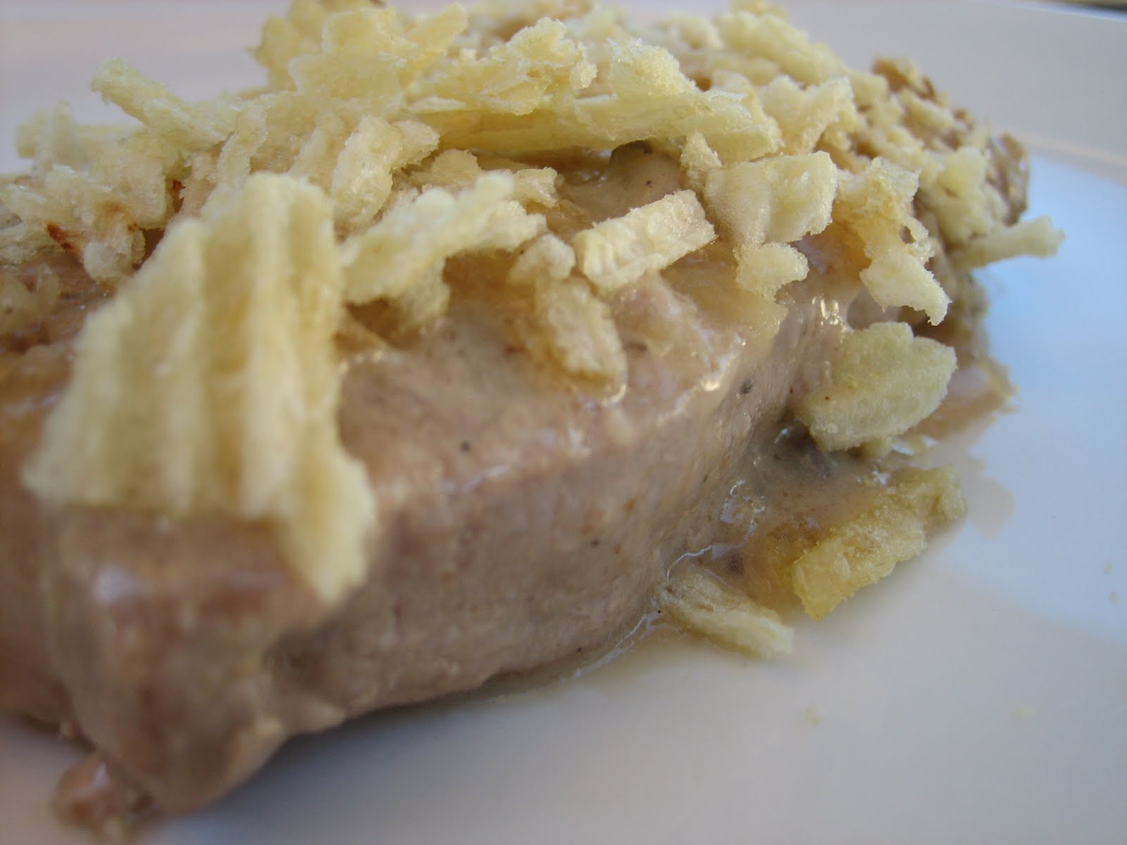 Mom, I'm still hungry! Potato Chip Pork Chops