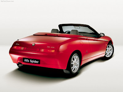 Exotic Red Alfa Romeo Spider Six Cylinder Engines 