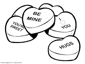 Conversation heart coloring pages