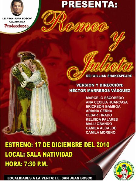 Héctor Marreros presenta por primera vez en Cajabamba una obra de teatro "Romeo Y Julieta"