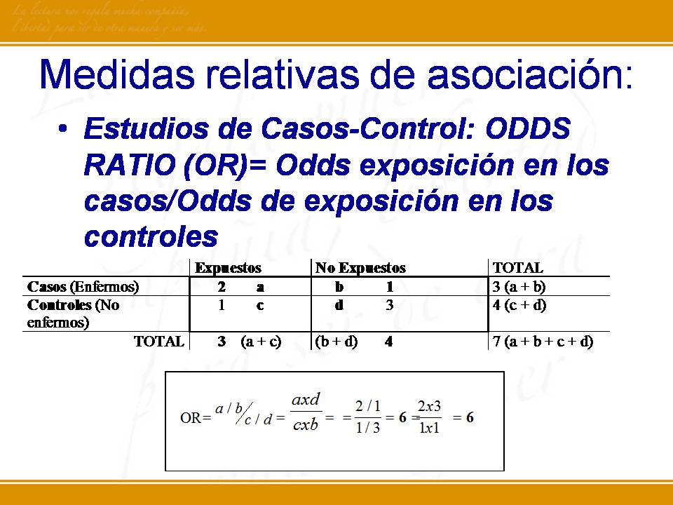 Medidas de asociación en epidemiología