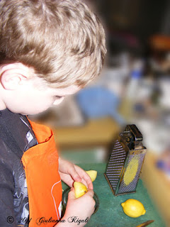 Chef Bretto preparing lemon zest.