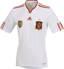 segunda equipación camiseta blanca selección española fútbol 2011 2012