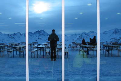 Ischgl Self Portrait - look at the People inside the restaurant...