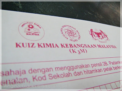 let's forget that we're running out of time! Kuiz Kimia Kebangsaan