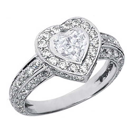 Diamond heart ring shaped wedding