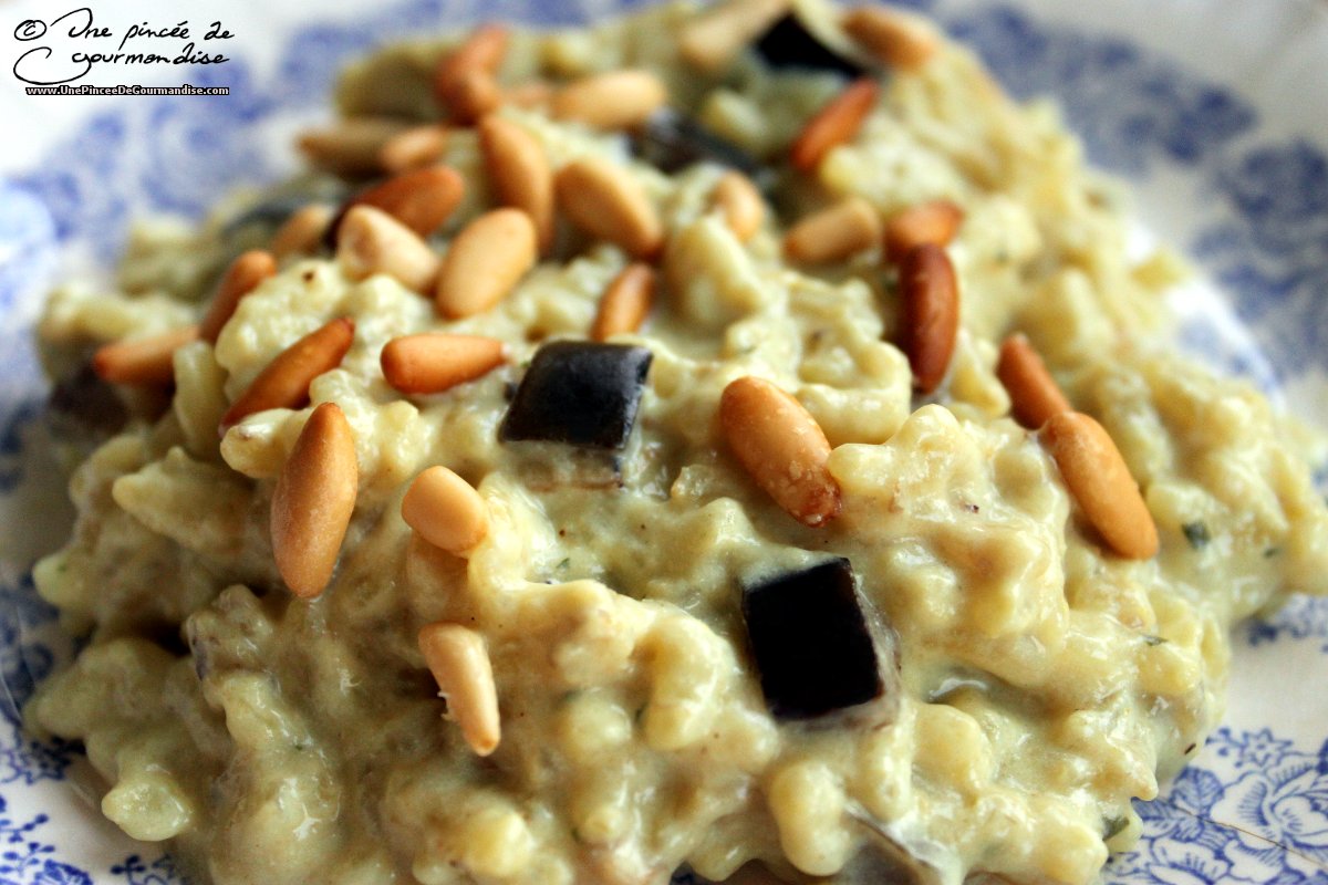 Risotto à l'aubergine Une pincée de gourmandise