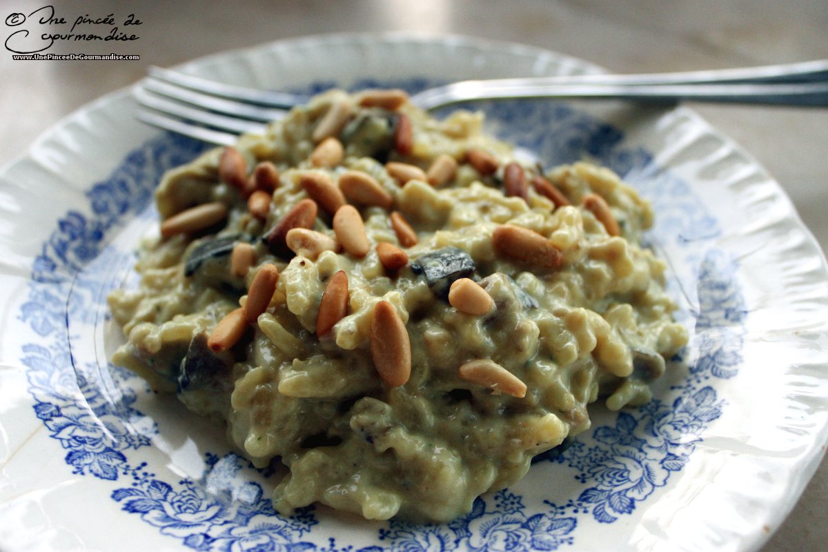 Risotto à l'aubergine Une pincée de gourmandise