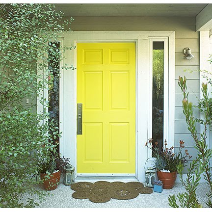 Bright yellow front door