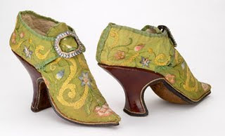 Venetian Green Court Shoes early 1800s England