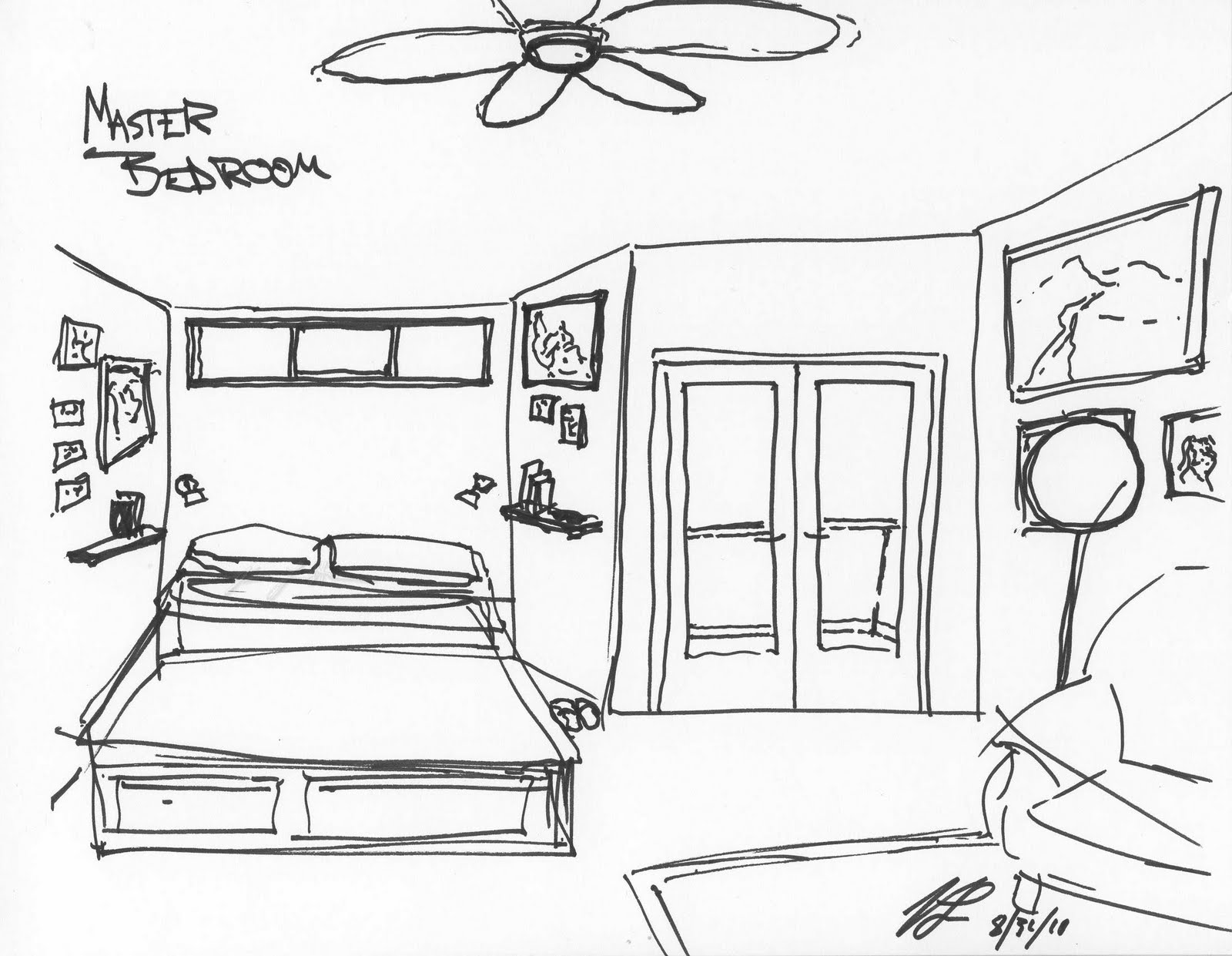 Little Fascinations: Sketch-a-day: Bridge, bedroom ...
