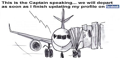 Flying on Facebook - a cartoon by F. Lennox Campello c.2009