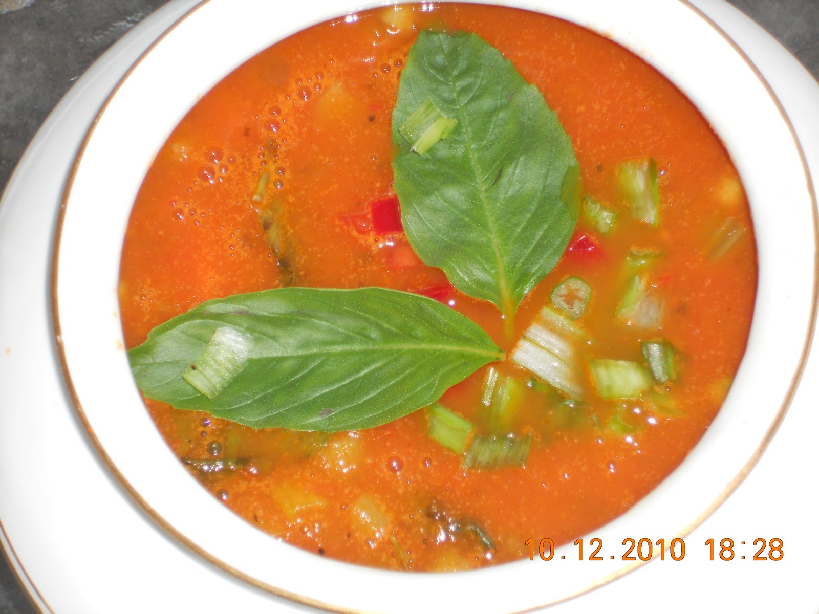 Reena Moza's Kitchen Fresh Tomato Vegetable Soup.