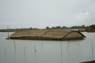House almost totally submerged in the floods in Faridpur District. Photo: Amin Drik/Concern Aug 07.