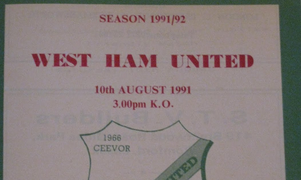 The Cold End FOOTBALL EAST HAM UNITED AND BECKTON UNITED