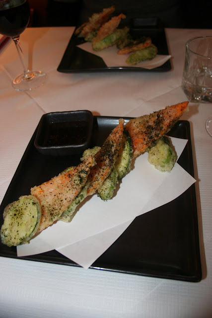 The selection of vegetable tempura.