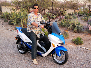 Dave Dewbre on electric motorcycle in Tucson, AZ