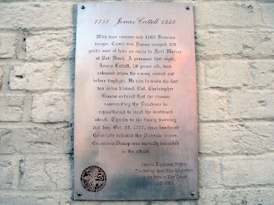 Jonas Cattell plaque in Haddonfield