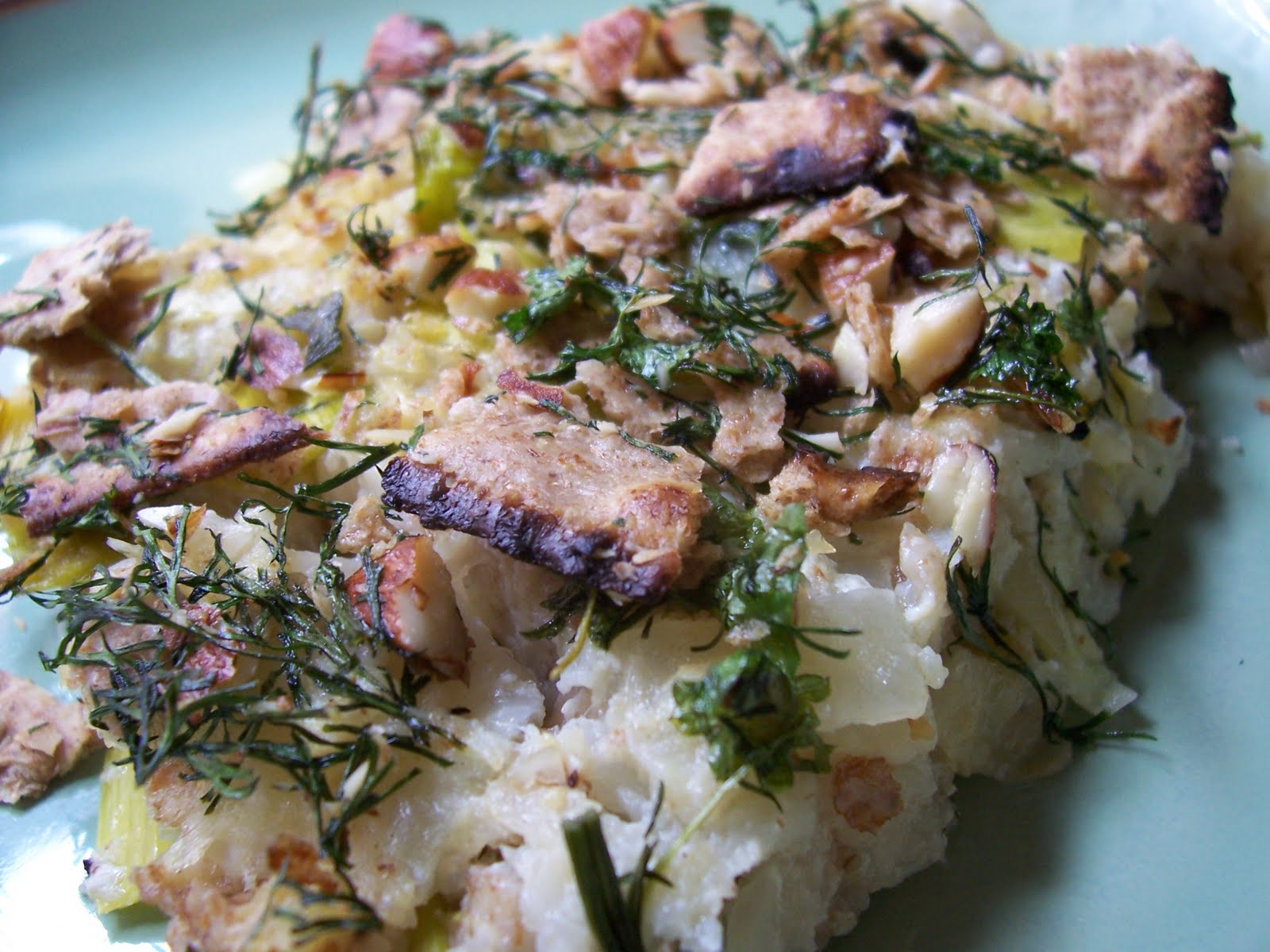 what do vegans eat? Potato Leek Kugel